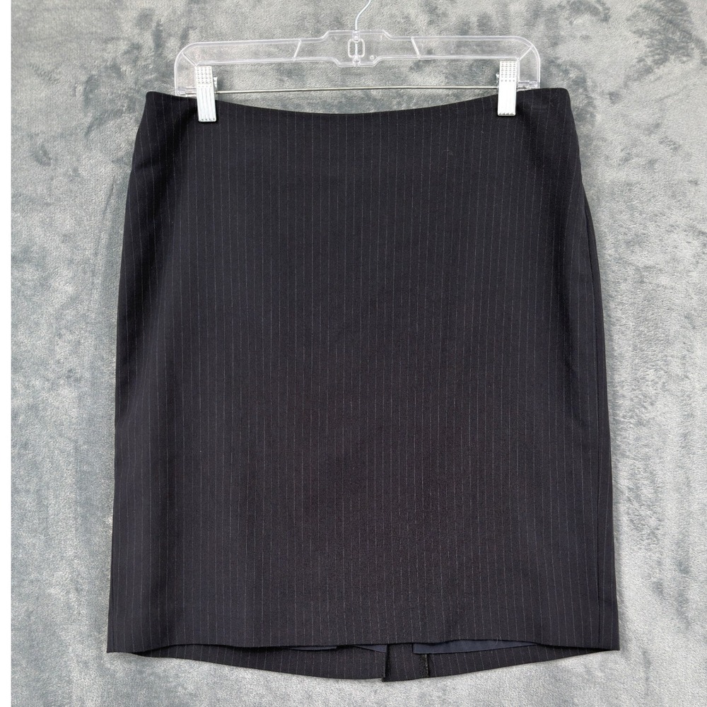 Banana Republic Skirt Womens Size 10 Pinstripe Black Career Business Pencil Mini